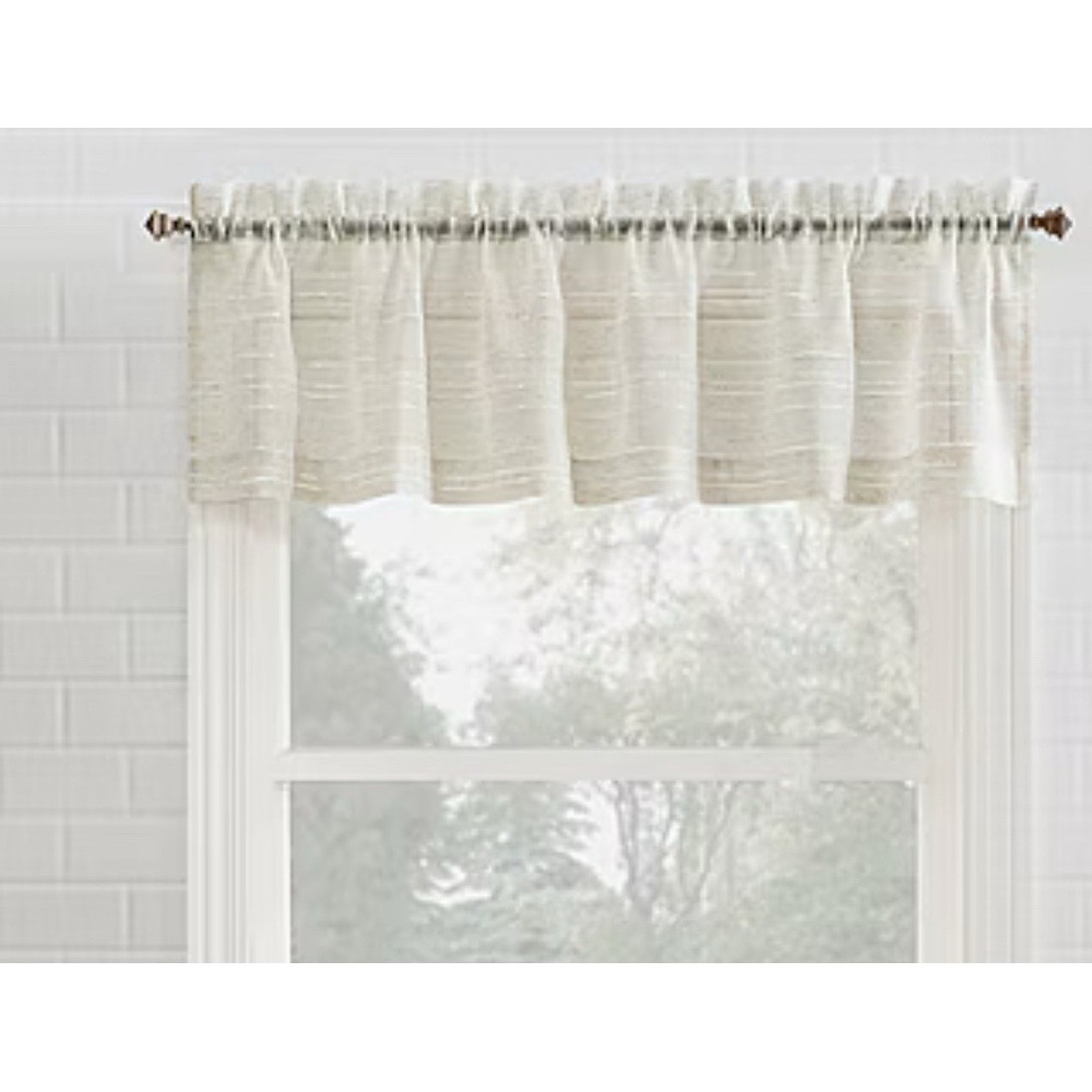 54x14 Rod pocket Valance, Teagan No 918 , Linen 14" Length 54" Wide Light Filter